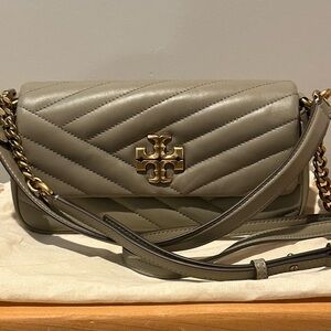 Tory Burch Taupe Quilted Crossbody/Shoulder Bag